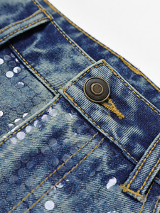 Service OEM Jupe courte en jean à sequins taille haute pour femme, super mini-jupe grise, mode, avec effet délavé - Product Image 3