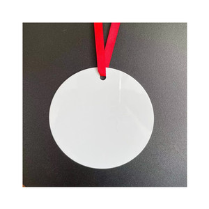Ornement de Sublimation en aluminium rond blanc 3.5 '', bricolage personnalisé, ornement de cercle en métal de Sublimation à deux faces - Product Image 2