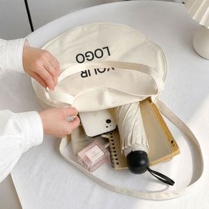 Grand sac fourre-tout en toile de coton, forme ronde, écologique, tissu épais, logo personnalisé pour les courses quotidiennes - Product Image 1