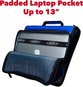 Sac de transport pour ordinateur portable réglable Case-it, gris, en polyester, pour homme, avec fermeture éclair et compartiment pour classeur - Product Image 6