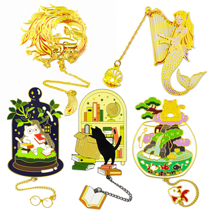 Wholesale Promotional Antique Feng Shui Metal Crafts Custom Logo Golden Die Casting Sublimation <b>Bookmarks</b> Rose Style Book Marks - Product Image 3