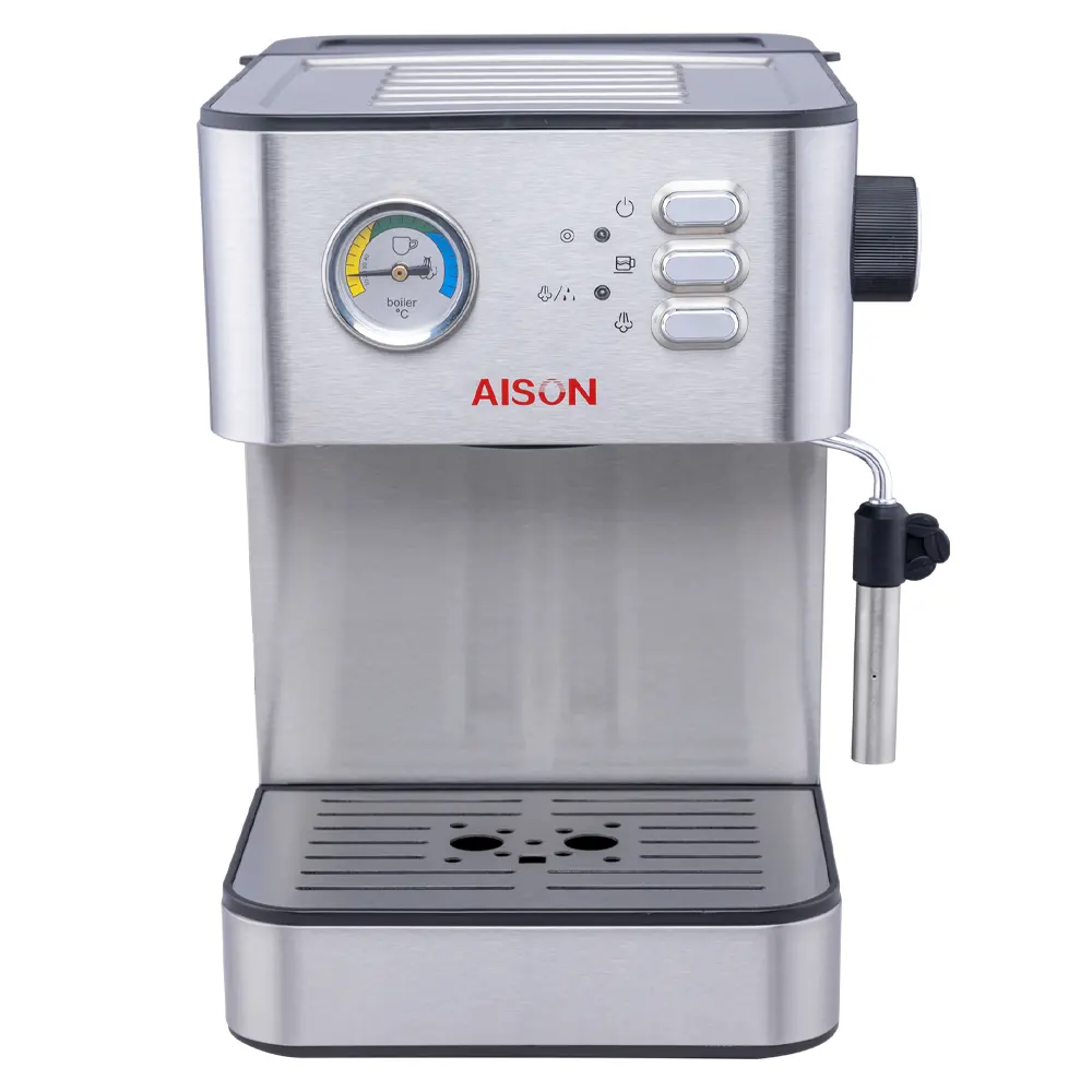 Máquina de café programável de aço inoxidável para presente, cappuccino e máquina de café expresso por atacado industrial