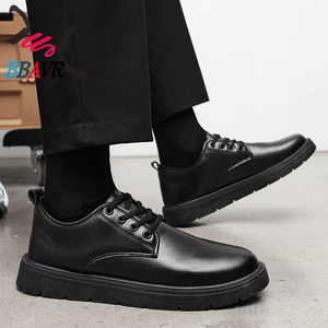 Classic Special Explosive Hong Kong Style <b>Low</b> Top Men's Leather Shoes ZX505 Hook & Loop Closure for Spring Summer Autumn Seasons - Product Image 4