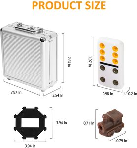 Bán Buôn Nhôm Mới Đóng Gói Chất Lượng Cao Cấp Gia Đình Và Trẻ Em Mexico <span class=keywords><strong>Train</strong></span> Dominoes Trò Chơi Lưu Trữ Mang Trường Hợp - Product Image 4