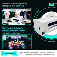 Imprimante DTF haute vitesse 42 cm, double tête I1600, 5 couleurs, imprimante textile pour production en série, machine d'impression de t-shirts