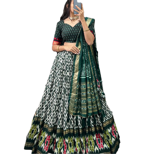 ออกแบบล่าสุด tussr Silk patola งานพิมพ์ lahenga choli - Product Image 1