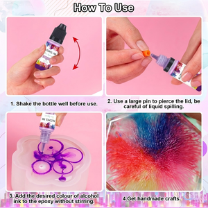 หมึกแอลกอฮอล์เข้มข้นสูงสำหรับงานเรซิ่น 30 สี สำหรับทำเครื่องประดับ ราคาโรงงาน รับผลิตตามสั่ง - Product Image 5