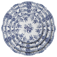 Service de vaisselle de luxe en porcelaine fine, assiettes de présentation à motif floral, plats de dîner pour mariages et restaurants