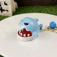 Vente en gros usine : Porte-clés et pendentif de voiture motif requin de dessin animé 'Cable Bite Shark' mangeur de poisson, modèle TikTok, petit cadeau, jouet pour enfants