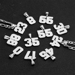สร้อยคอหมายเลขกีฬา 0-99 |   จี้หมายเลขเสื้อแข่งกีฬา ทำจากสแตนเลสสตีล กันน้ำ ไม่หมอง สำหรับเบสบอล บาสเกตบอล ฟุตบอล ซอคเกอร์ - Product Image 4