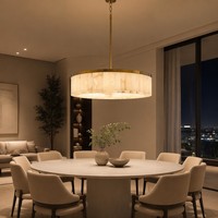 Lustre suspendu moderne de style nordique de luxe en marbre, réglable en hauteur, design créatif pour salon et salle à manger