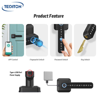 Empreinte digitale poignée électrique serrure Tuya maison intelligente mot de passe Code biométrique empreinte digitale porte cylindres serrures pour porte en bois