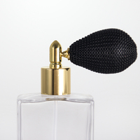 Flacon de parfum de luxe en verre cristal 50ml 100ml, flacon pulvérisateur vide avec atomiseur à air noir, emballage carré haut de gamme, vente en gros