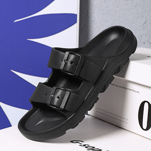 Nouveauté 2024, sandales plates en EVA respirantes à double sangle colorées, à bout ouvert, pour hommes, chaussures d'été - Product Image 5