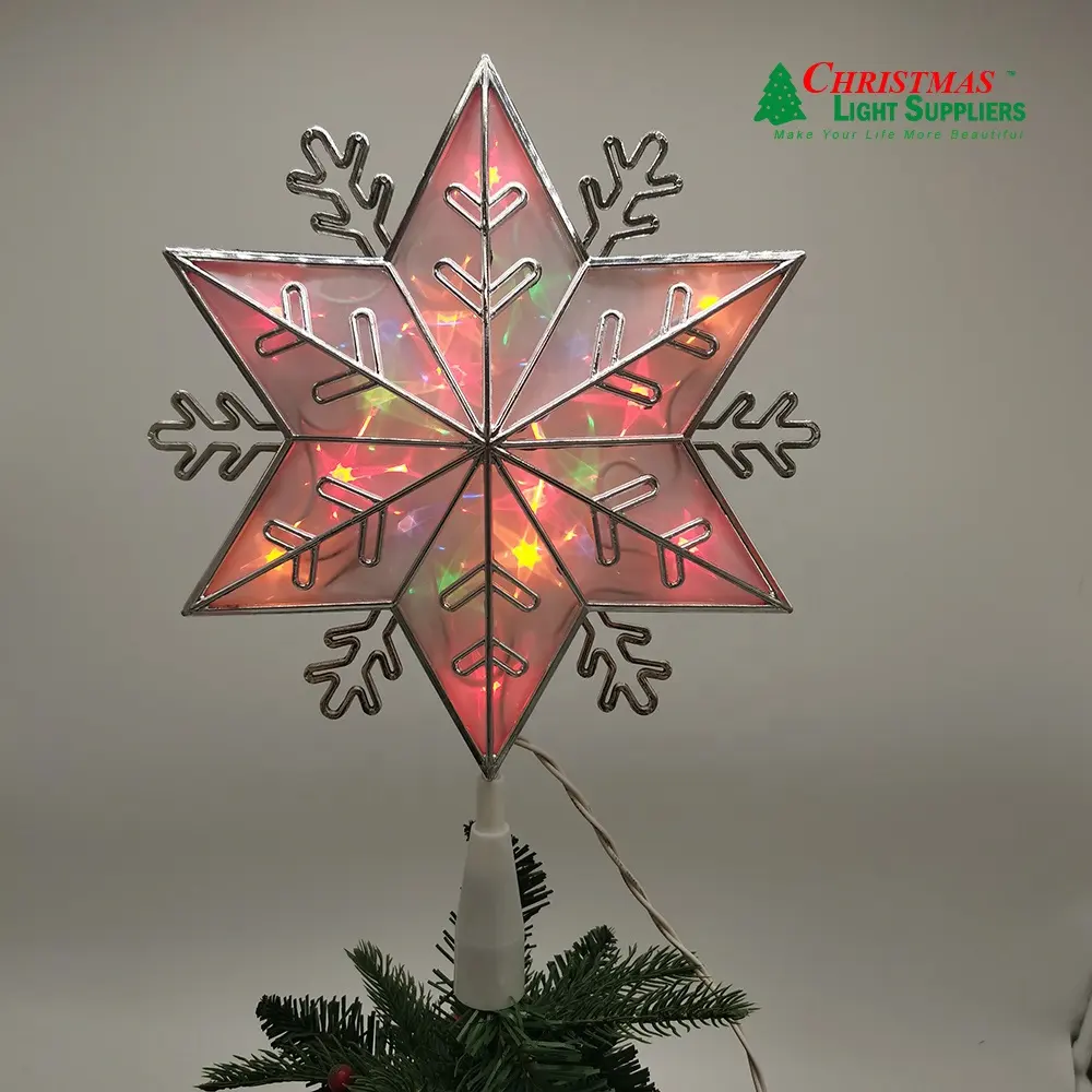 Groothandel Capiz Star Tree Topper Kerstboom Sneeuwvlok Ster Verlichte Boom Topper