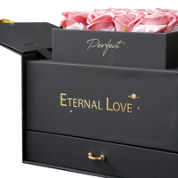Haute qualité pour l'emballage carré magique Coffrets cadeaux à fleurs de toutes tailles 'I Love Mom' Fleurs avec tiroirs en carton durable