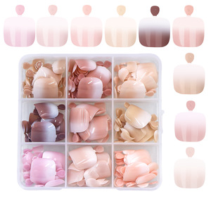 9 couleurs, 216 pièces, <span class=keywords><strong>faux</strong></span> <span class=keywords><strong>ongles</strong></span> français <span class=keywords><strong>courts</strong></span> carrés rose nude naturel, ensemble de <span class=keywords><strong>faux</strong></span> <span class=keywords><strong>ongles</strong></span> réutilisables en acrylique pour femmes - Product Image 4