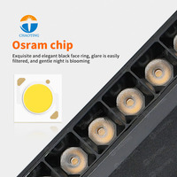 Nouveau design, projecteur rotatif commercial pliable 9W, lampe à focalisation intelligente à intensité variable, rail magnétique réglable, éclairage de piste LED, spot de grille