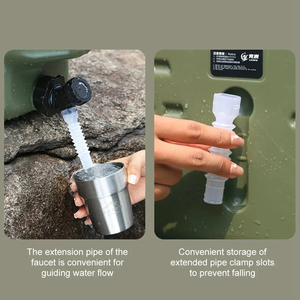 Seau à eau en plastique de 11 L, grande capacité, <span class=keywords><strong>bidon</strong></span> portable avec <span class=keywords><strong>robinet</strong></span> détachable, sans fuite, pour les voyages en plein air et la conduite - Product Image 4