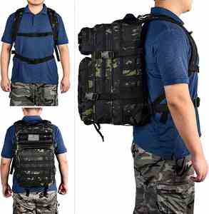 Sac à dos tactique Molle 3P de grande taille 45L de camouflage en gros, sac à dos de voyage Mochila - Product Image 6