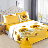 Parure de lit florale 6 pièces en coton, tailles Queen et King, prête à être expédiée en gros