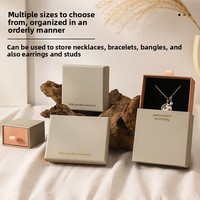 Boîte de rangement à bijoux rectangulaire texturée rose brique, deux pièces, couvercle ciel-terre, avec tiroir en éponge, emballage en gros en stock
