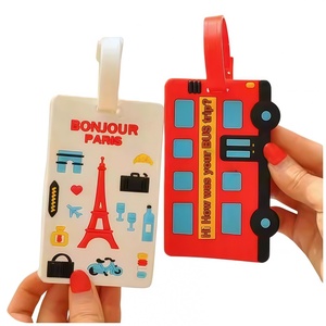 <span class=keywords><strong>Étiquette</strong></span> de <span class=keywords><strong>bagage</strong></span> personnalisée en PVC souple 3D mignonne pour promotion ou cadeau, idéale pour les voyages - Product Image 2
