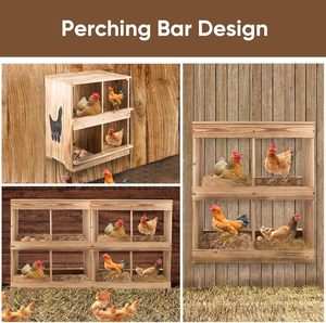 Gỗ gia cầm Thiết bị Heavy Duty 4 khoang Wall Mount gà Coop gỗ làm tổ <span class=keywords><strong>Box</strong></span> cho đẻ gà - Product Image 6