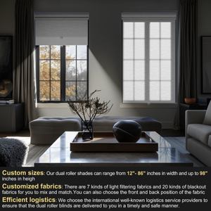 من المصنع مباشرة ليلًا ونهارًا ظلال دوارة يدوية مزدوجة الطبقة مع قماش تعتيم واقي من الشمس - Product Image 4