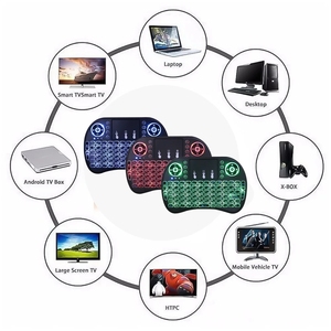 Mini <span class=keywords><strong>clavier</strong></span> <span class=keywords><strong>sans</strong></span> <span class=keywords><strong>fil</strong></span> I8, <span class=keywords><strong>clavier</strong></span> rétroéclairé 3 couleurs, 2,4 GHz, anglais, russe, <span class=keywords><strong>souris</strong></span> aérienne avec pavé tactile, télécommande pour PC portable - Product Image 4