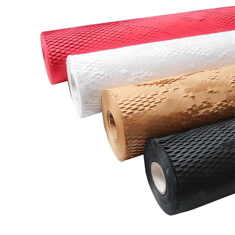 Biodegradable Gift Wrapping paper Roll Eco-friendly buffer protection Waterproof gift honeycomb kraft wrapping paper