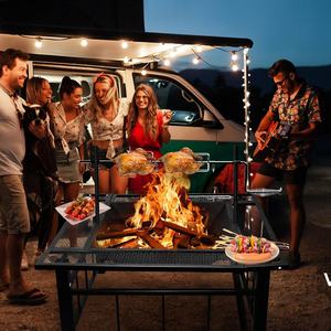 Parrilla <span class=keywords><strong>de</strong></span> barbacoa <span class=keywords><strong>de</strong></span> carbón <span class=keywords><strong>para</strong></span> acampar personalizada, Picnic, jardín al aire libre, mesa <span class=keywords><strong>de</strong></span> Metal cuadrada <span class=keywords><strong>para</strong></span> quemar madera, fogata <span class=keywords><strong>para</strong></span> la venta - Product Image 6