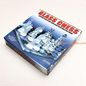 سعر المصنع 35x35 ألعاب الشطرنج الزجاجية المتاحة عينة من المصنع مجموعة الشطرنج الدولية الأنيقة الفاخرة - Product Image 3