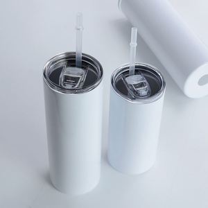 Gobelets isothermes sous vide à double paroi en acier inoxydable 15oz/20oz/30oz, 25 pièces/boîte, avec couvercle et paille, pour bureau, cadeau d'affaires - Product Image 3
