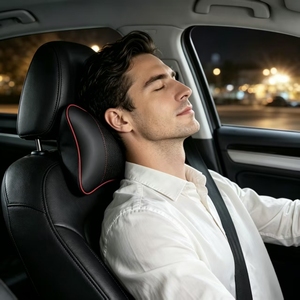 Car Neck <strong>Headrest</strong> <strong>Pillow</strong> Leather Memory Foam Car Seat Head Support Cushion Breathable Auto Neck <strong>Pillow</strong> - Product Image 5