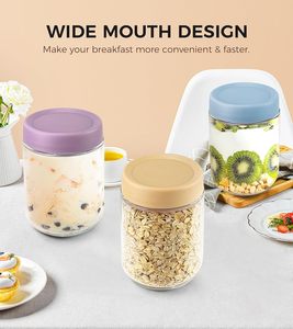 Ensemble <span class=keywords><strong>de</strong></span> pots en verre modernes <span class=keywords><strong>de</strong></span> 16oz, vente en gros <span class=keywords><strong>de</strong></span> 4 pièces, bocaux Mason hermétiques pour la préparation <span class=keywords><strong>de</strong></span> repas d'avoine <span class=keywords><strong>de</strong></span> nuit, graines <span class=keywords><strong>de</strong></span> <span class=keywords><strong>chia</strong></span> - Product Image 3