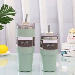 Gobelet isotherme en acier inoxydable 20oz/600ml avec paille, tasse de voyage au design minimaliste, plusieurs couleurs disponibles - Product Image 2