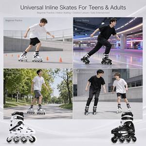 Patins à roulettes pour adultes, patins à <span class=keywords><strong>glace</strong></span>, patins de vitesse, patins en ligne à une rangée, patins artistiques unisexes, niveau débutant, professionnel, microfibre, hiver - Product Image 3