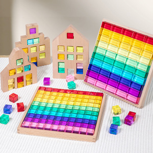 Bloques de Construcción Creativos para Jardín de Infancia, Juguetes de Construcción con Luz y Sombra, Translúcidos, Sensoriales, de 40 Piezas - Product Image 1