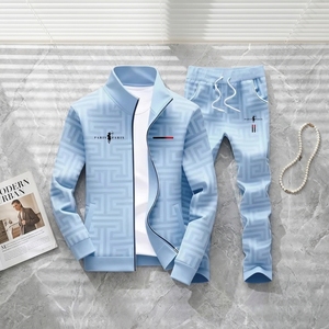 Completo Casual Autunnale <span class=keywords><strong>da</strong></span> <span class=keywords><strong>Uomo</strong></span> con Giacca e <span class=keywords><strong>Pantaloni</strong></span> con Zip, Stampa Digitale, 95% Poliestere 5% Spandex, Bestseller - Product Image 1