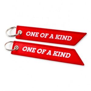 Custom Logo Embroidery Jet Tag Fabric <b>Keychains</b> & Carabiners Promotional Business & Car Gifts with <b>Personalized</b> Design - Product Image 1