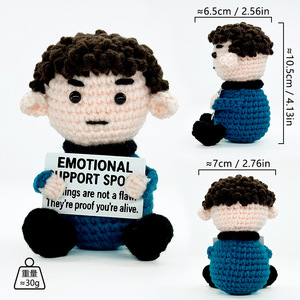 Peluche Mxl en forme de pain grillé, faite main au crochet, avec flamme amusante et carte de message, pour décoration de bureau - Product Image 4