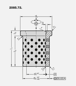 ตลับลูกปืนแบบมีหน้าแปลนแรงเสียดทานต่ำสำหรับงานนำทางในอุตสาหกรรม - Product Image 2