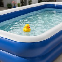 Piscine gonflable d'été Joyful pour enfants et adolescents, idéale pour les jeux aquatiques en extérieur, dans le jardin ou lors de fêtes.