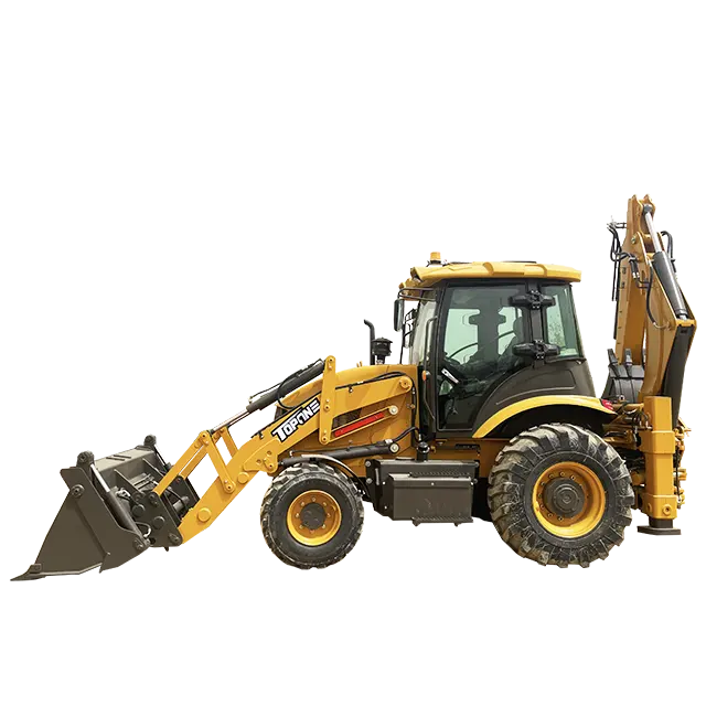 TOPONE Backhoe penggali traktor pertanian, Backhoe roda 2.5 Ton dengan 4 dalam 1 ember