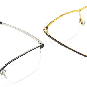 Lunettes de vue rectangulaires demi-cerclées pour hommes Danyang, monture légère en titane avec verres en résine, modèle 86172 - Product Image 3