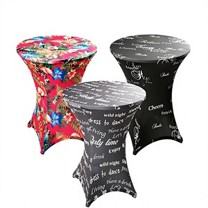 Funda de Licra Impresa para Mesa de Cóctel con Gráficos Personalizados en Toda la Superficie y Tela Lavable para Decoración de Eventos y Alquiler - Product Image 1