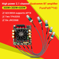 Placa amplificadora BT de 2,1 canales, 300W + 300W + 600W, Chip amplificador Tpa3255, Subwoofer, teatro, Audio, estéreo, ecualizador