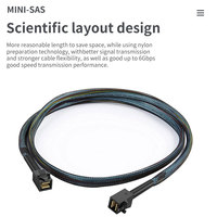 2022 Baru 1M Internal Mini HDD Laptop SAS SFF-8643 Ke Konektor SFF-8643 12GB Kabel Data Hard Disk Mini SAS Konduktor Tembaga Murni