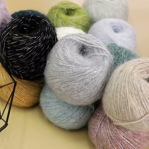 50g mélange de Polyester Mohair fil antistatique anti-bactéries teint fantaisie laine acrylique tricot à la main Crochet recyclé fil à tricoter - Product Image 2